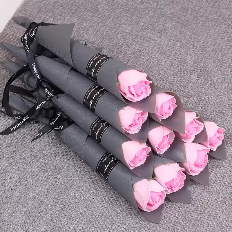 Artificial Rose Flowers Soap Rose Bouquet Valentines Day Wedding Home Decor 5/10Pcs Gift